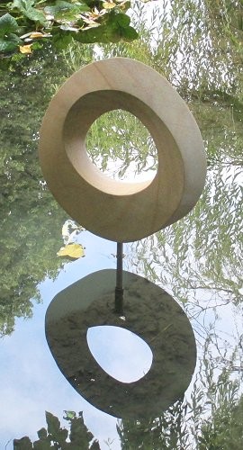 Geometric stone sculpture Möbius egg III