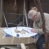 Geometric stone sculpture village waymarker stone - 19