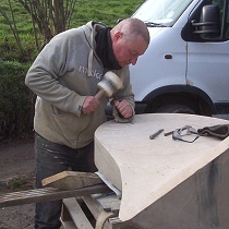 Geometric stone sculpture village waymarker stone - 29