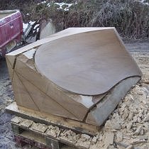 Geometric stone sculpture village waymarker stone - 5