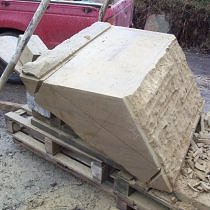 Geometric stone sculpture village waymarker stone - 8