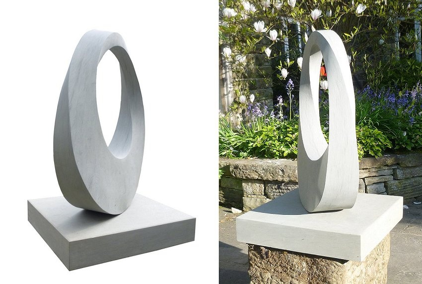 Geometric stone sculpture Möbius IX