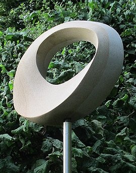 Geometric stone sculpture Möbius egg II