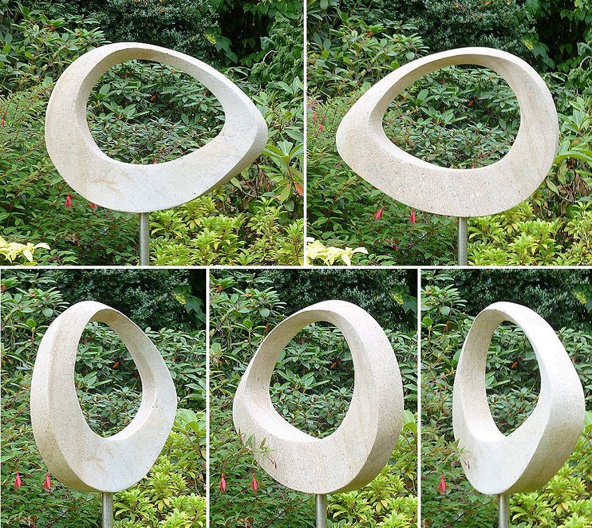 Geometric stone sculpture Möbius Egg V