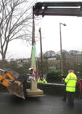 Geometric stone sculpture Thurlstone War Memorial - 13