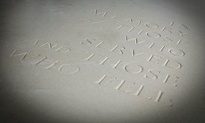 Geometric stone sculpture Thurlstone War Memorial - 9