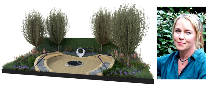 Geometric stone sculpture for RHS Hampton Court Flower Show